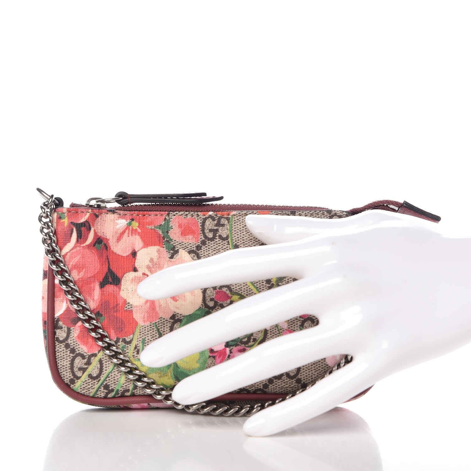 Gucci GG Supreme Monogram Blooms Mini Chain Bag Beige Multicolor Dry Rose 2 of 7