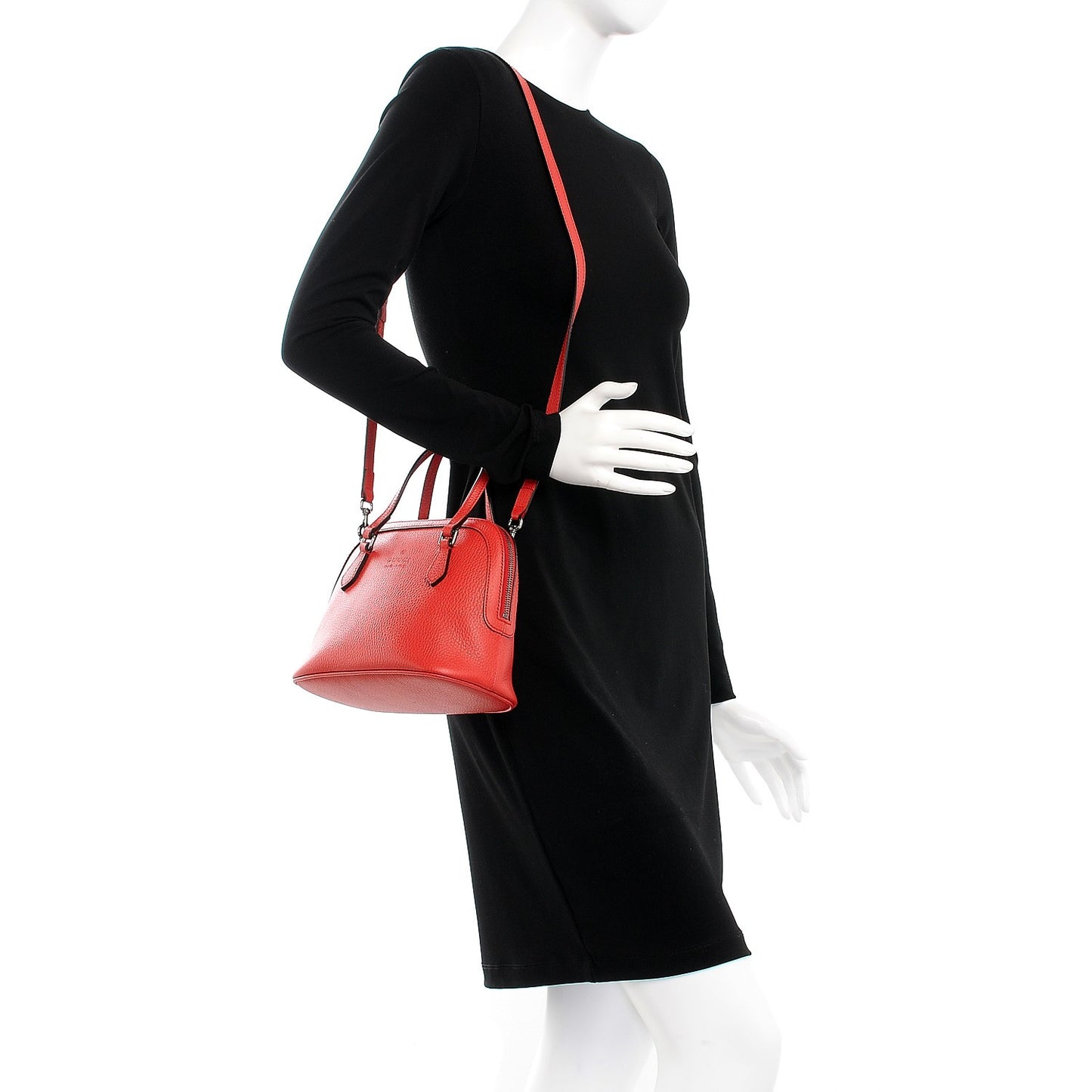 Calfskin Mini Dome Bag Sporting Red