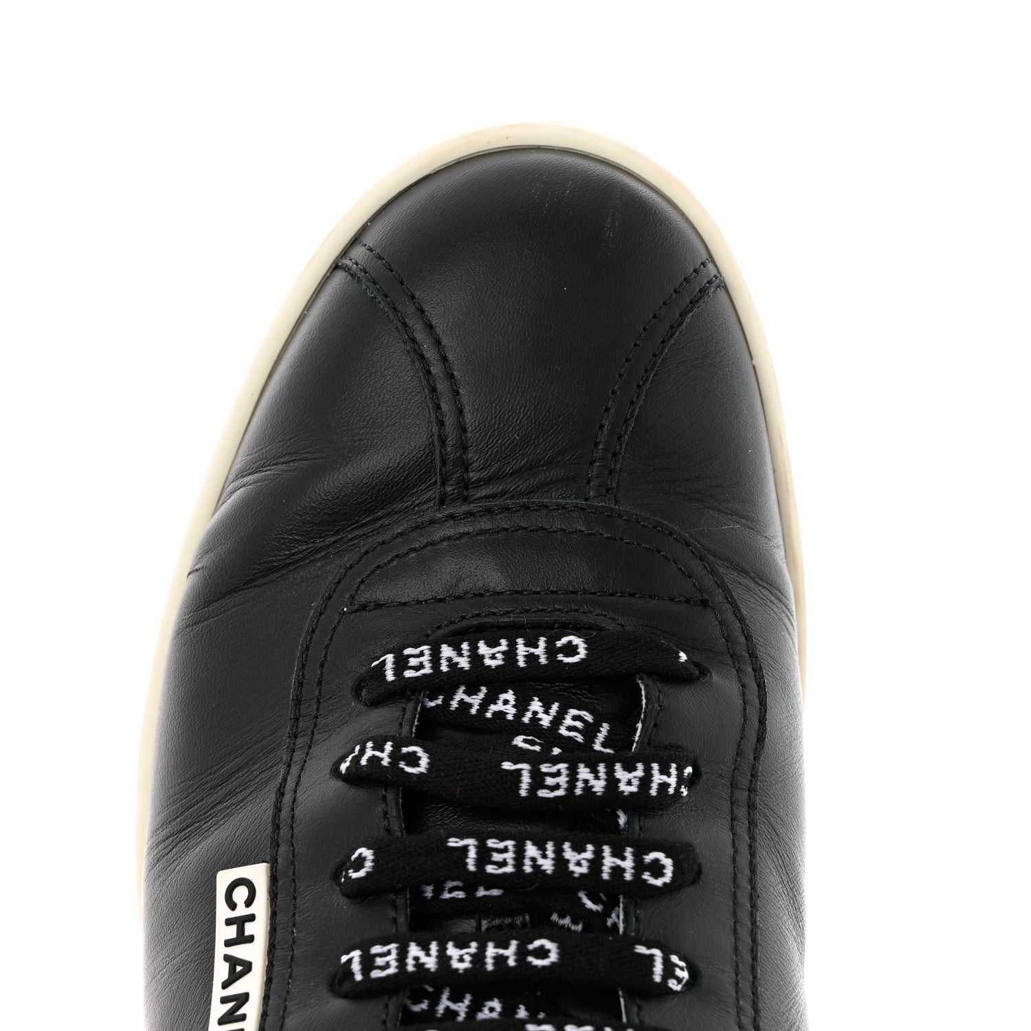 Chanel Calfskin CC Womens Sneakers 38.5 Black 11 of 13