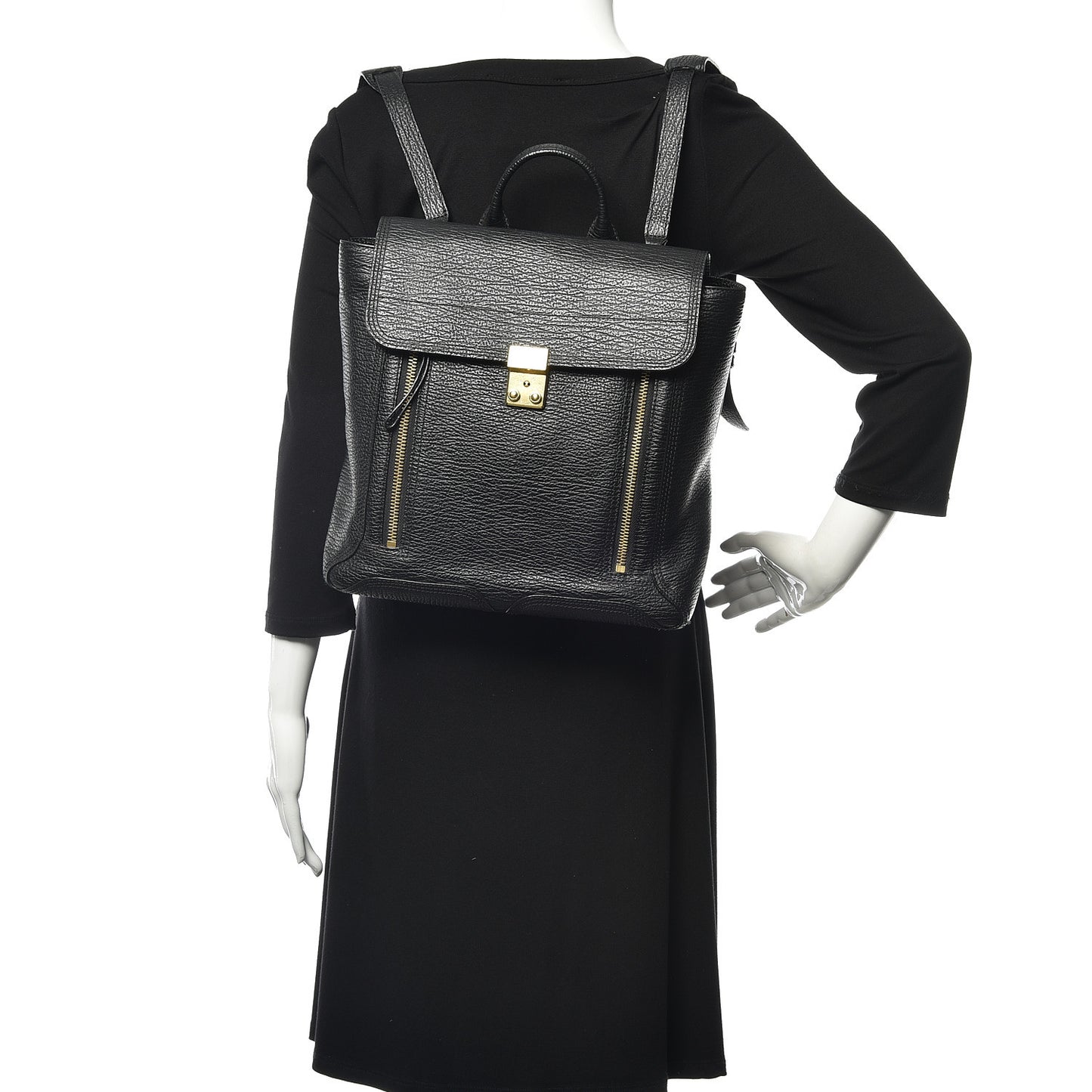 3.1 Textured Calfskin Pashli Backpack Black