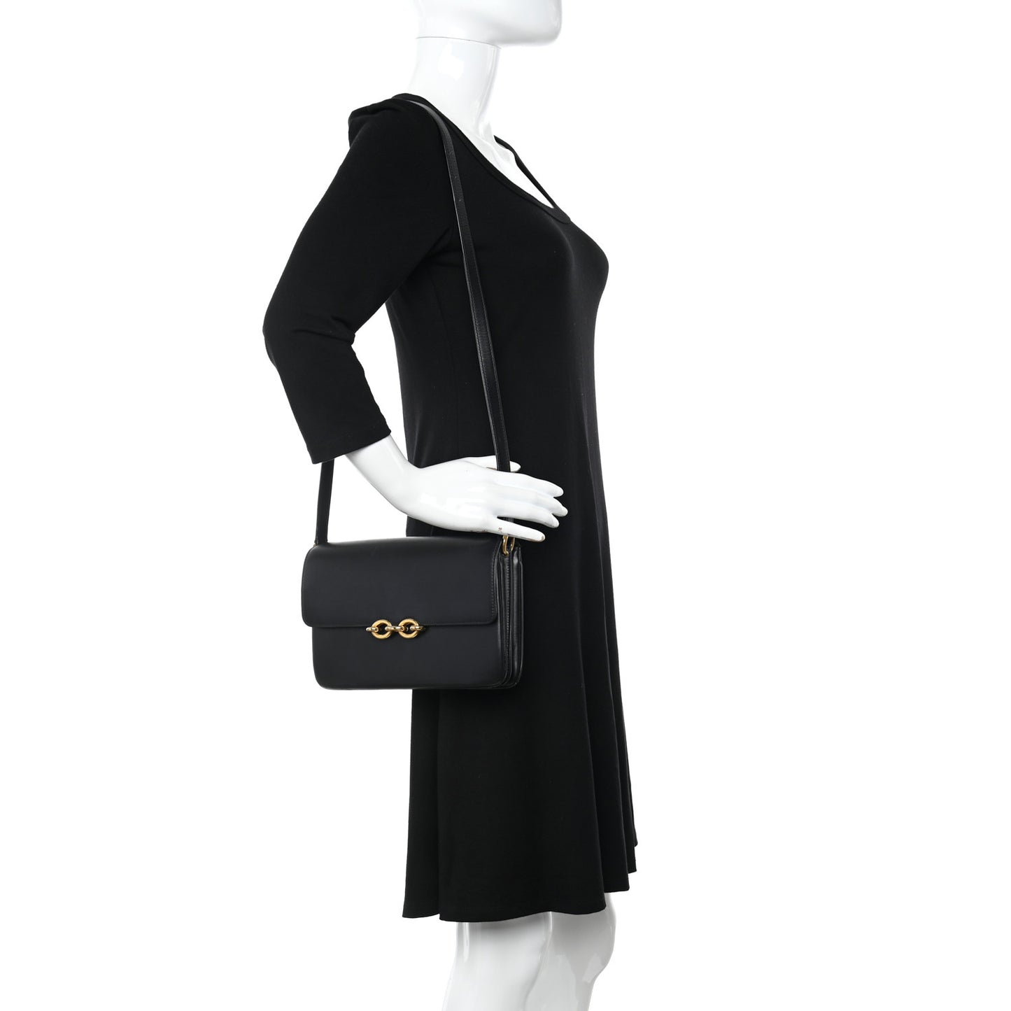 Smooth Calfskin Le Maillon Satchel Black