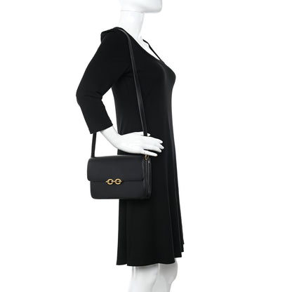 Saint Laurent Smooth Calfskin Le Maillon Satchel Black 2 of 14