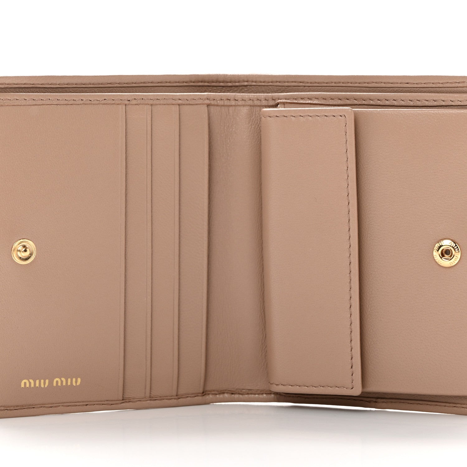 Miu Miu Nappa Matelasse Bi-Fold Compact Wallet Cammeo 5 of 13