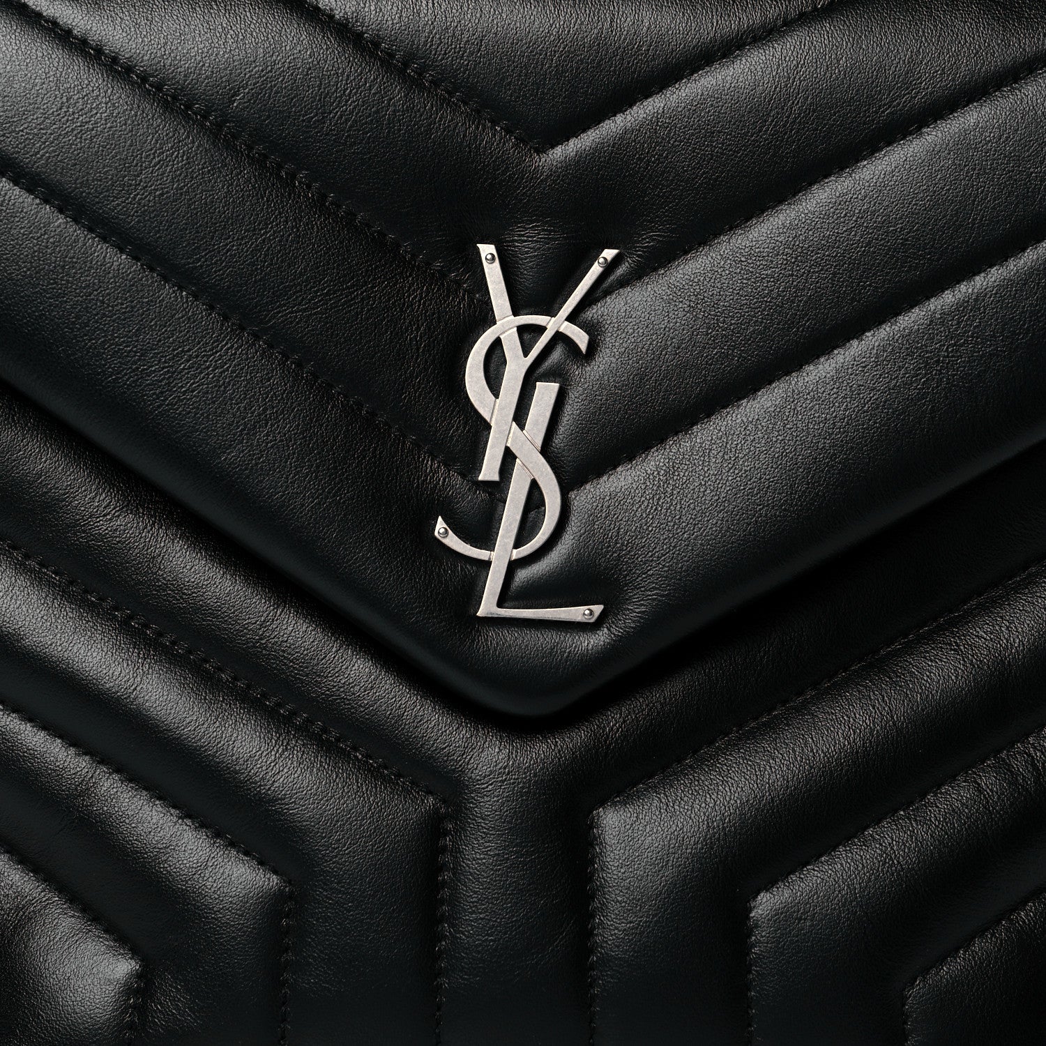 Saint Laurent Calfskin Y Quilted Monogram Medium Loulou Satchel Black 8 of 10