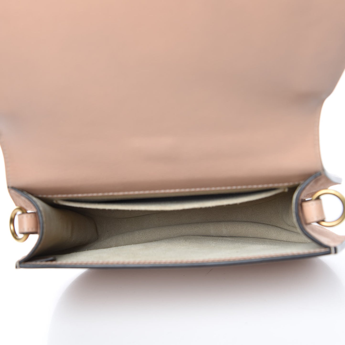 Calfskin Suede Medium Nile Bracelet Bag Biscotti Beige