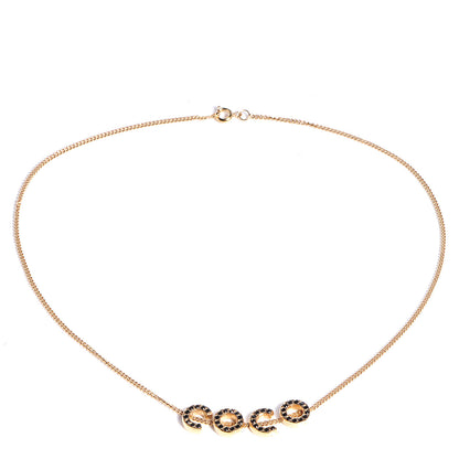 Chanel Black Crystal Coco Necklace Gold 3 of 5