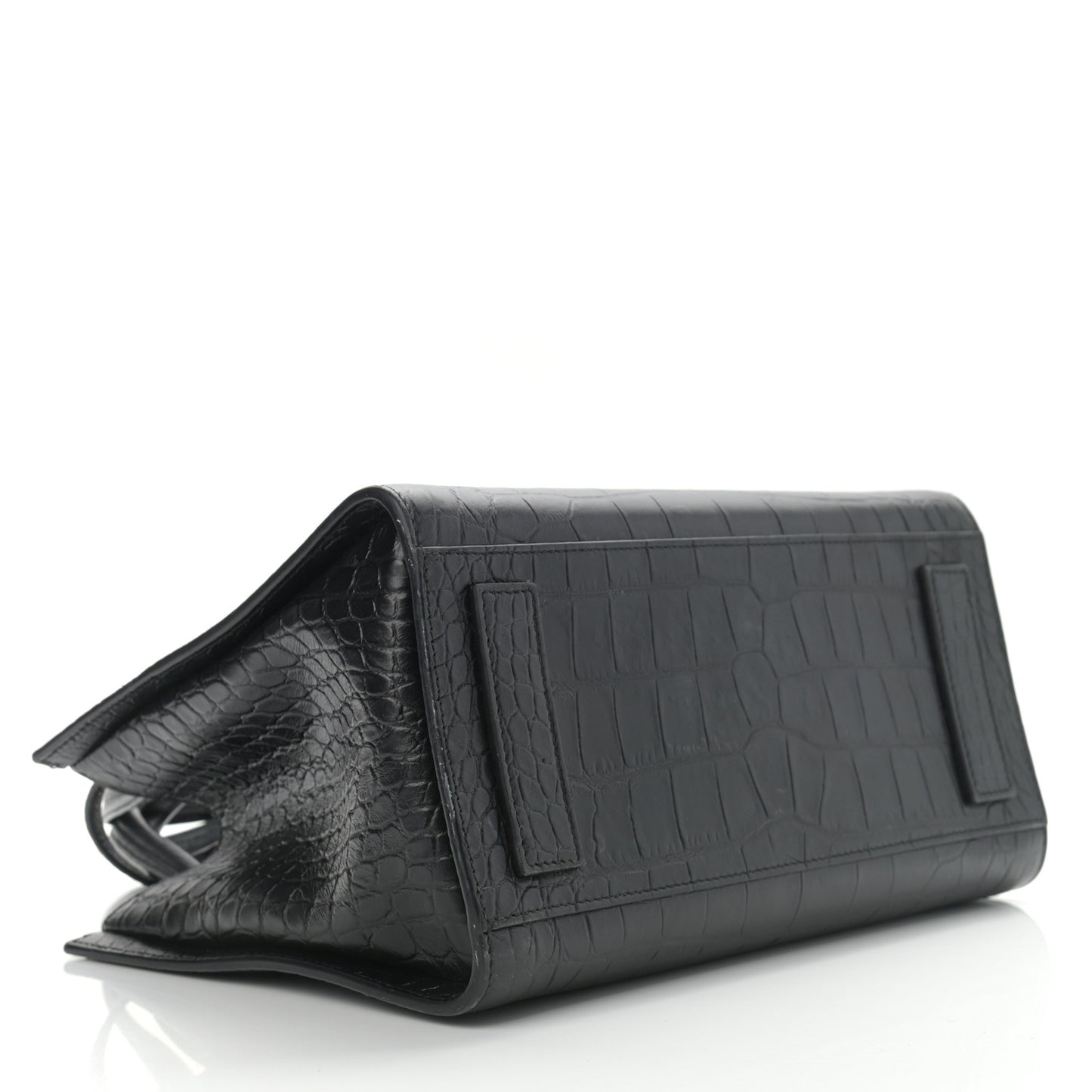 Calfskin Crocodile Embossed Medium Sharp Tote Black