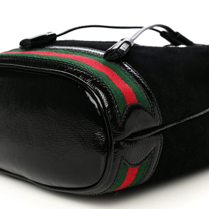 Gucci Suede Patent Web Small Ophidia Bucket Bag Black 9 of 9
