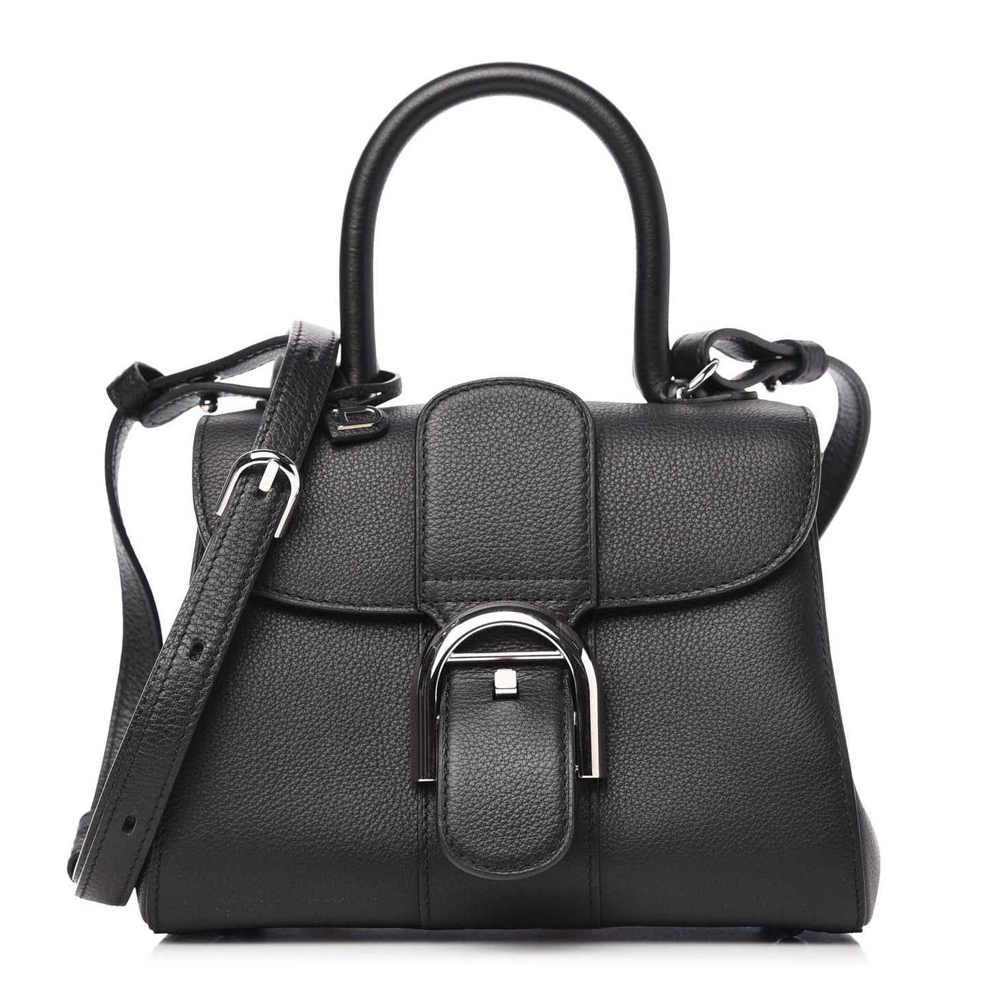 Grained Calfskin Mini Brillant Satchel Black