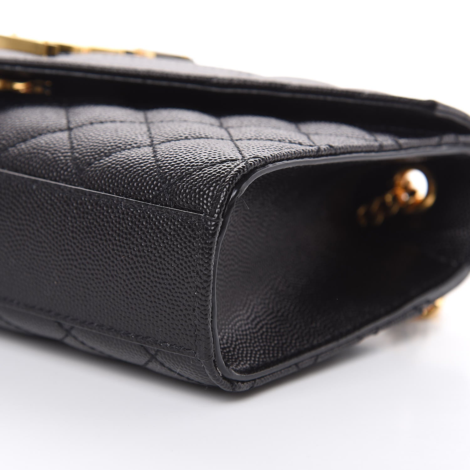 Saint Laurent Grain De Poudre Textured Mixed Matelasse Triquilt Small Monogram Satchel Black 9 of 9