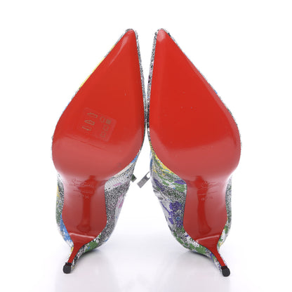 Christian Louboutin Paillette Splash So Kate Booty 85 Ankle Boots 37.5 Silver Multicolor 5 of 8