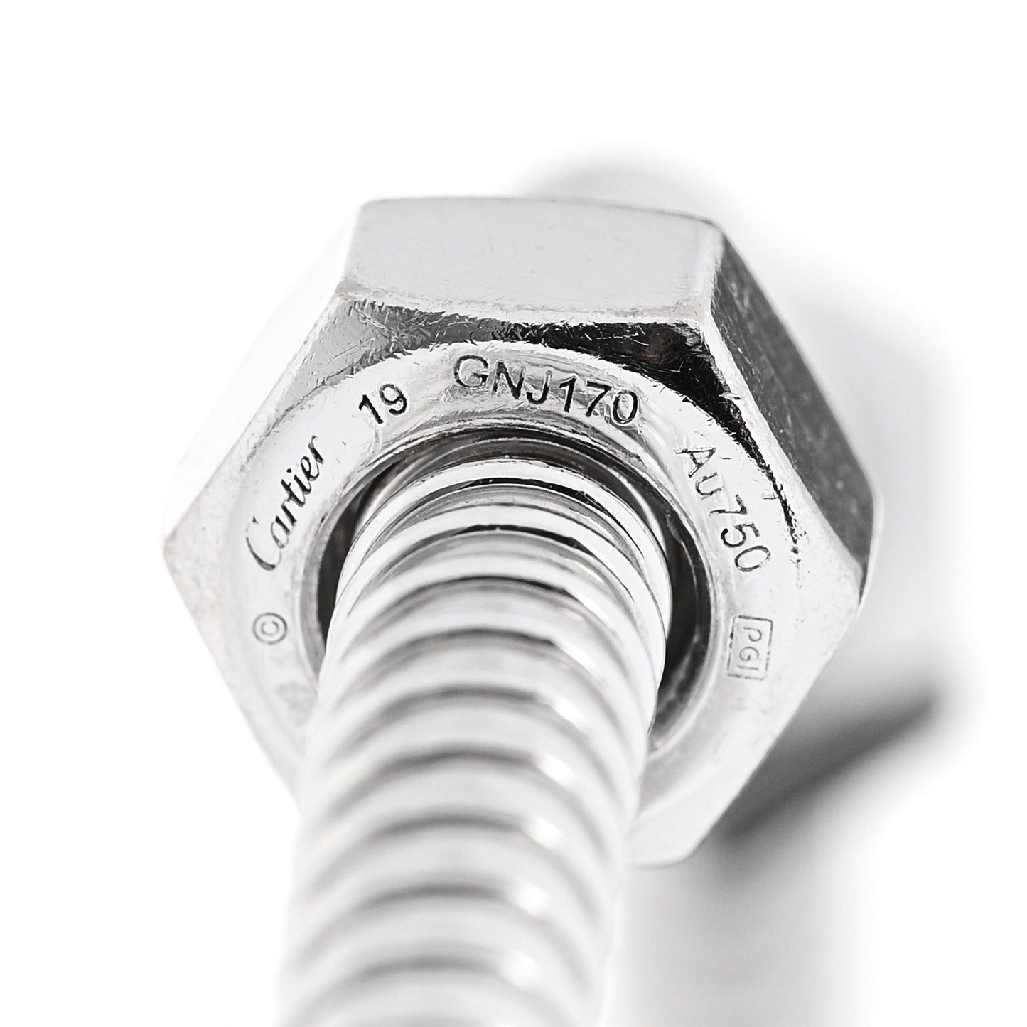 18K White Gold Ecrou de Cartier Bracelet 19