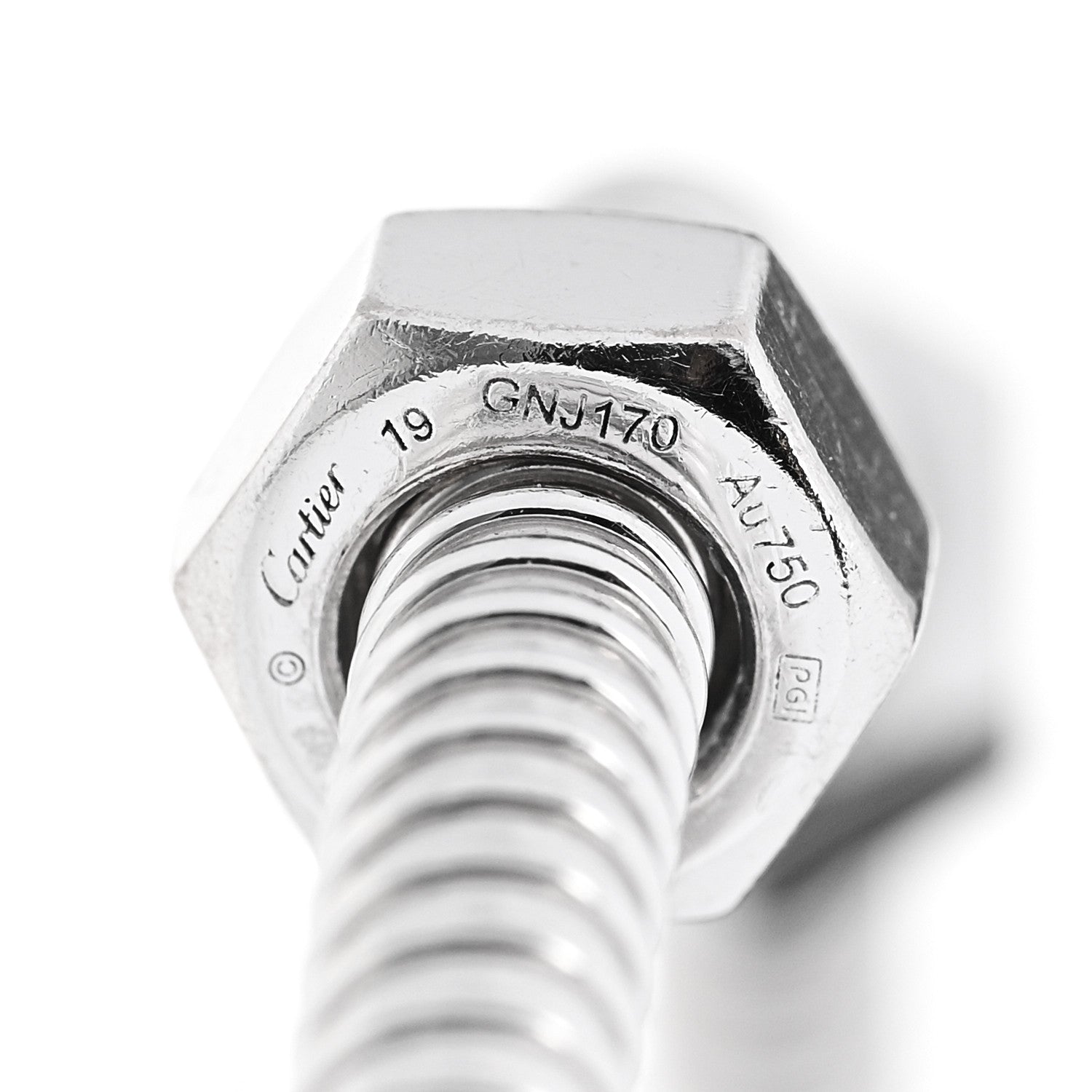 Cartier 18K White Gold Ecrou de Cartier Bracelet 19 3 of 4