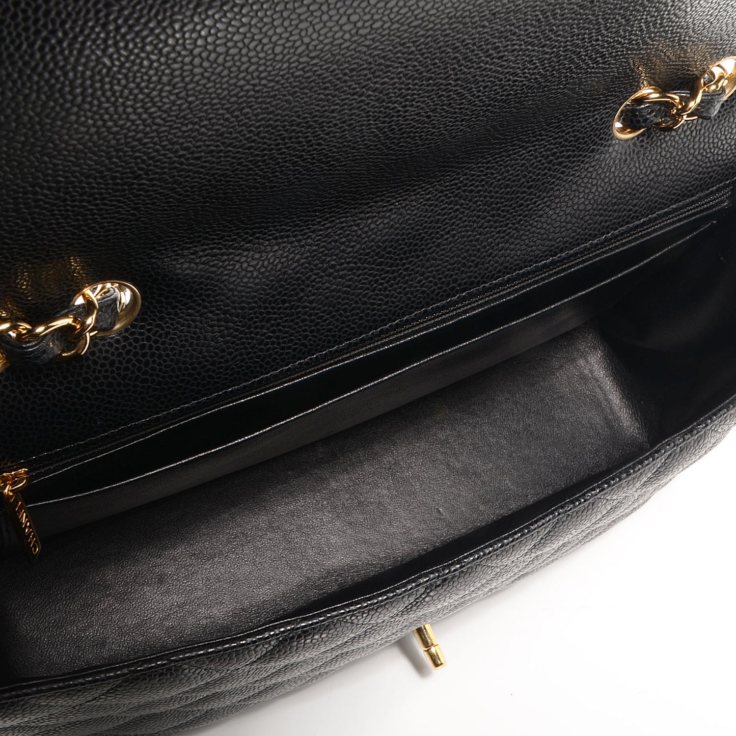 Caviar Jumbo Single Flap Black