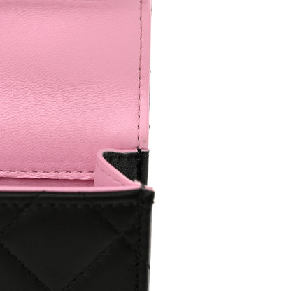 Chanel Lambskin Quilted Bi-Color Top Handle Clutch With Chain Black Pink 11 of 11