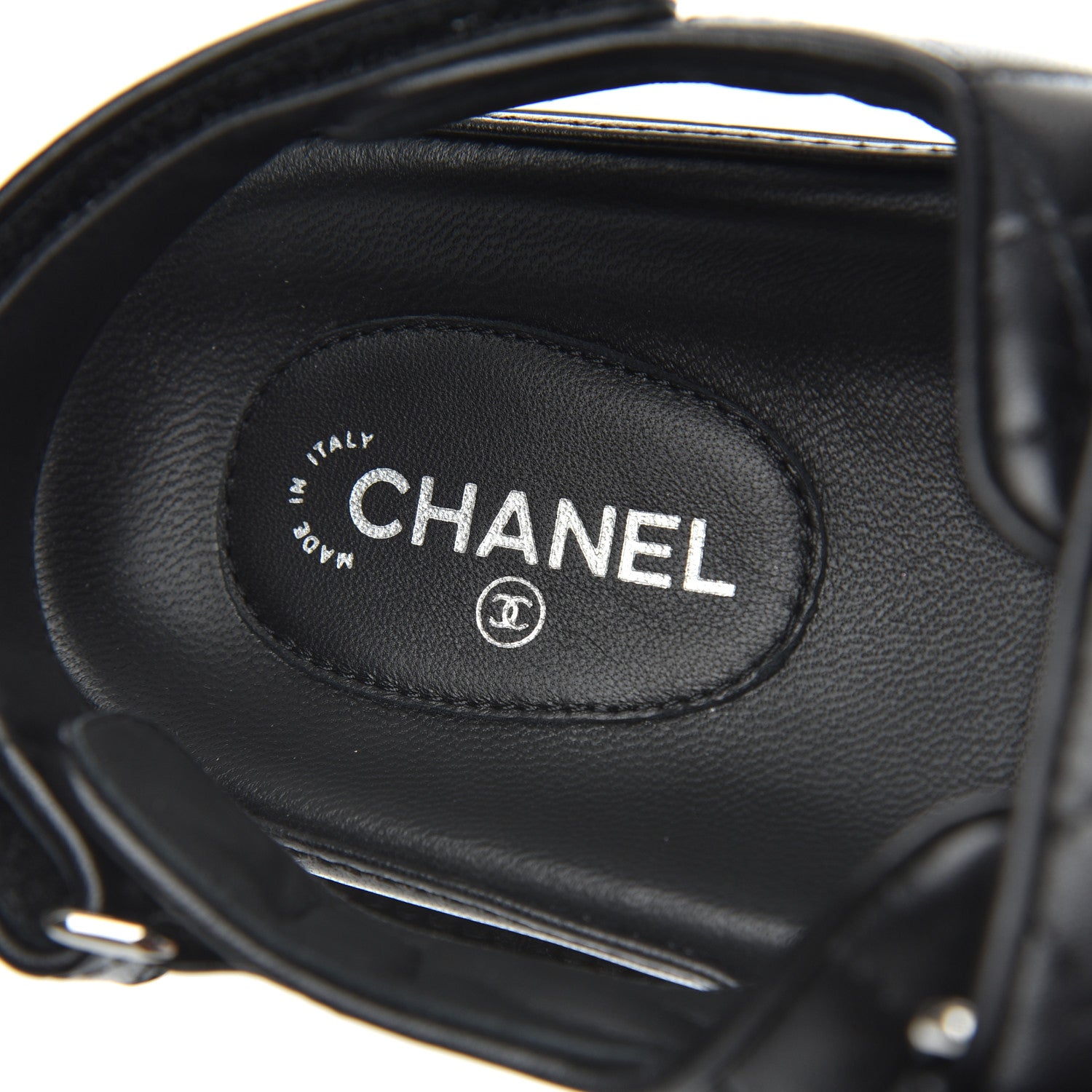 Chanel Lambskin Velcro Dad Sandals 40 Black 6 of 9