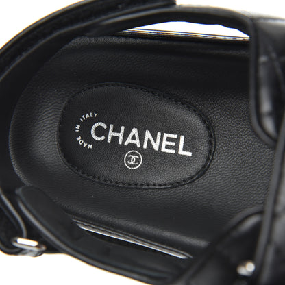 Chanel Lambskin Velcro Dad Sandals 40 Black 6 of 9