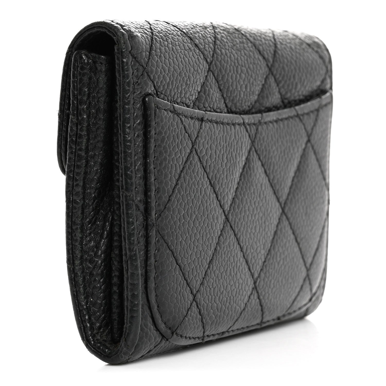 Chanel Caviar Quilted Flap Card Holder Wallet Black 3 of 12