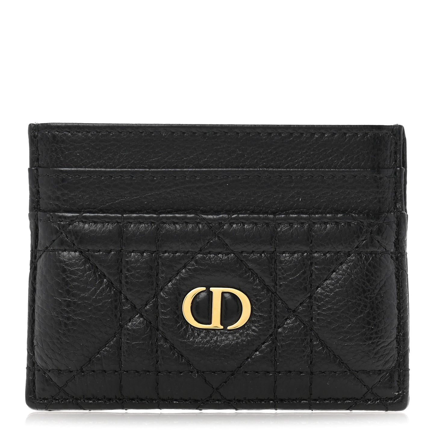 Supple Calfskin Cannage Caro Five-Slot Card Holder Black