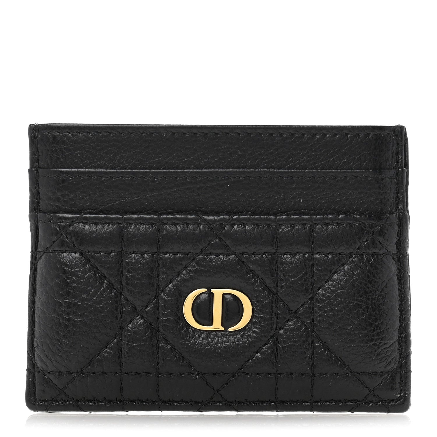 Christian Dior Supple Calfskin Cannage Caro Five-Slot Card Holder Black 1 of 9