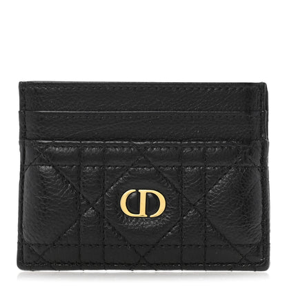 Christian Dior Supple Calfskin Cannage Caro Five-Slot Card Holder Black 1 of 9
