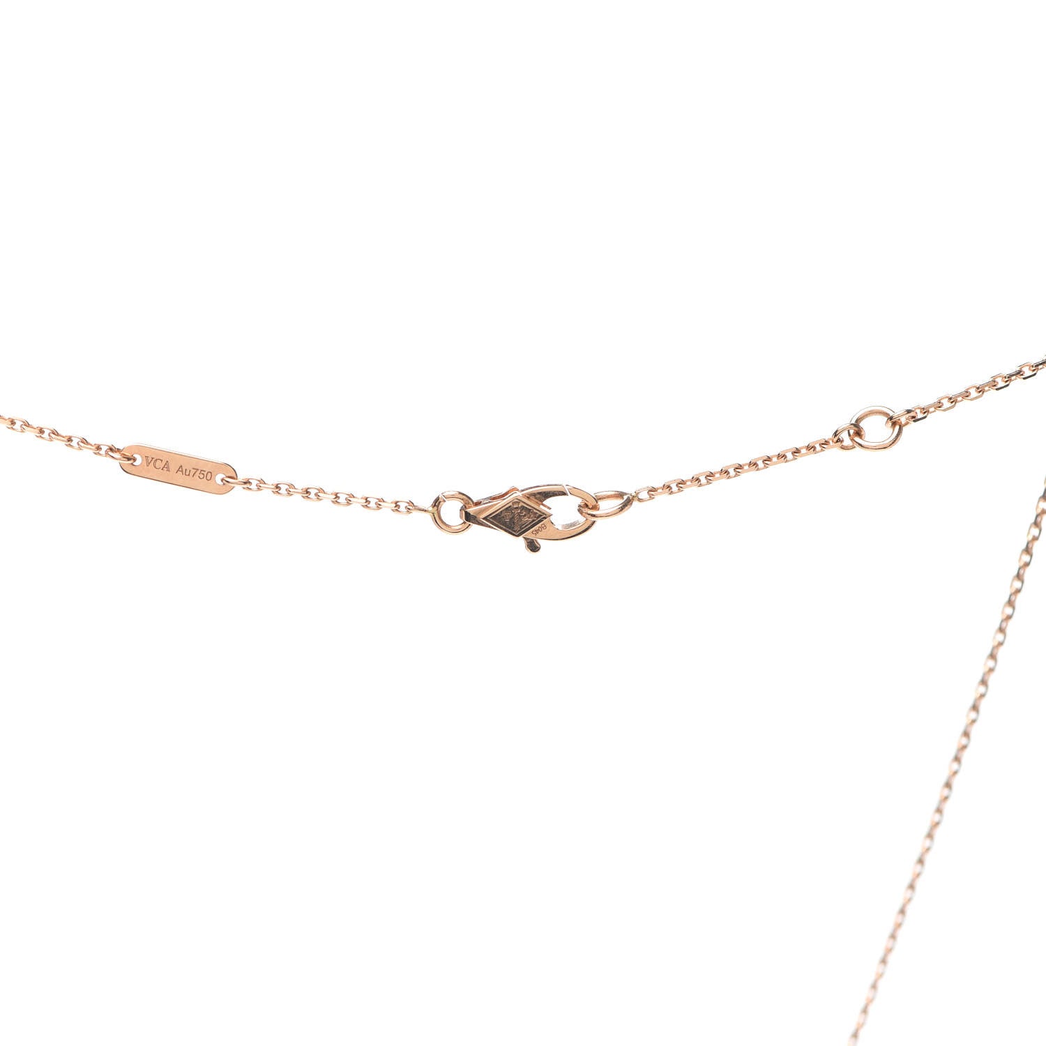 Van Cleef & Arpels 18K Rose Gold Carnelian Sweet Alhambra Pendant Necklace 4 of 8