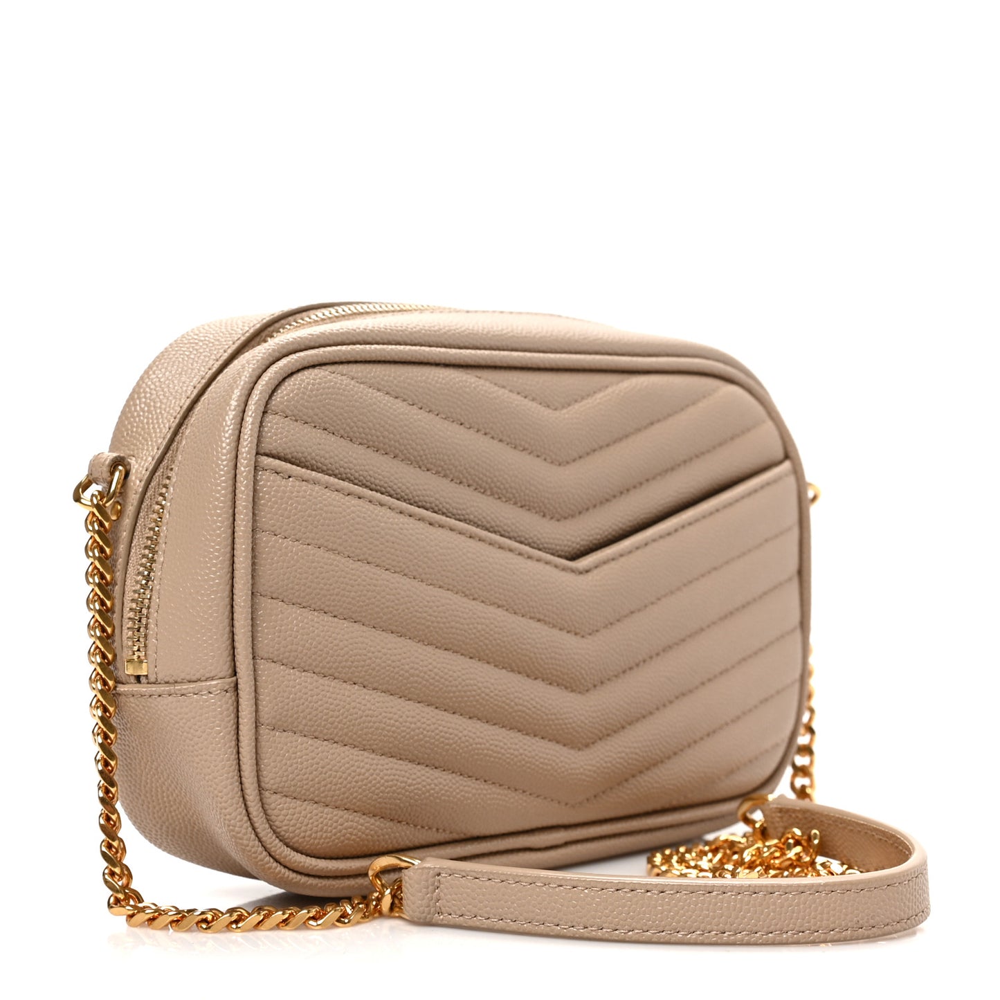 Grain De Poudre Matelasse Monogram Mini Lou Camera Bag Dark Beige