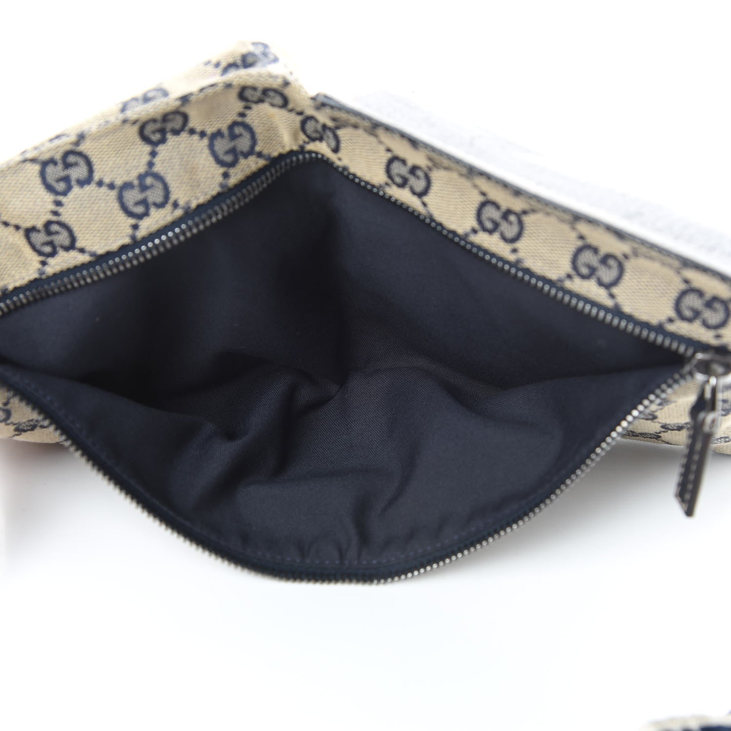 Gucci GG Monogram Web Double Pocket Belt Bag Navy 7 of 12