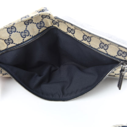 Gucci GG Monogram Web Double Pocket Belt Bag Navy 7 of 12