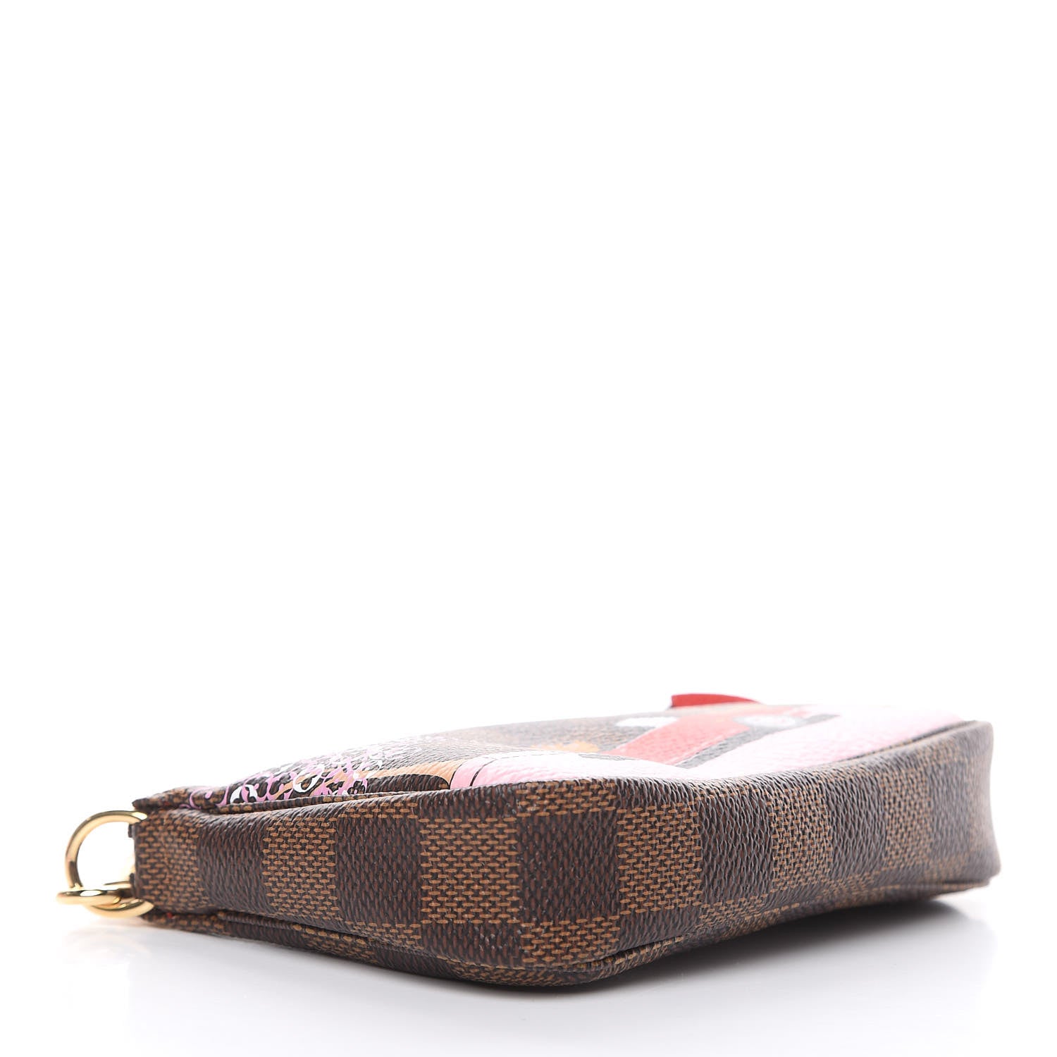 Louis Vuitton Damier Ebene 2019 Christmas Animation Mini Pochette Accessories Red 4 of 8