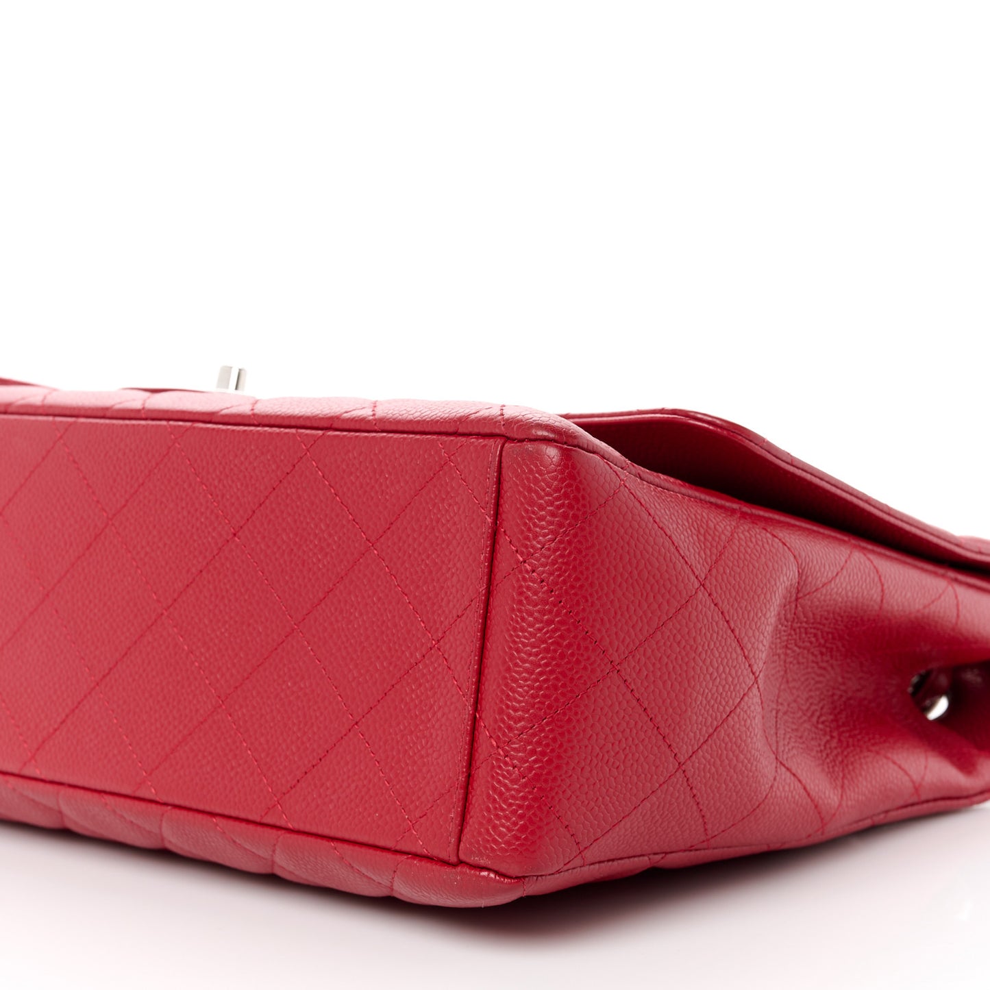 Caviar Quilted Maxi Single Flap Red