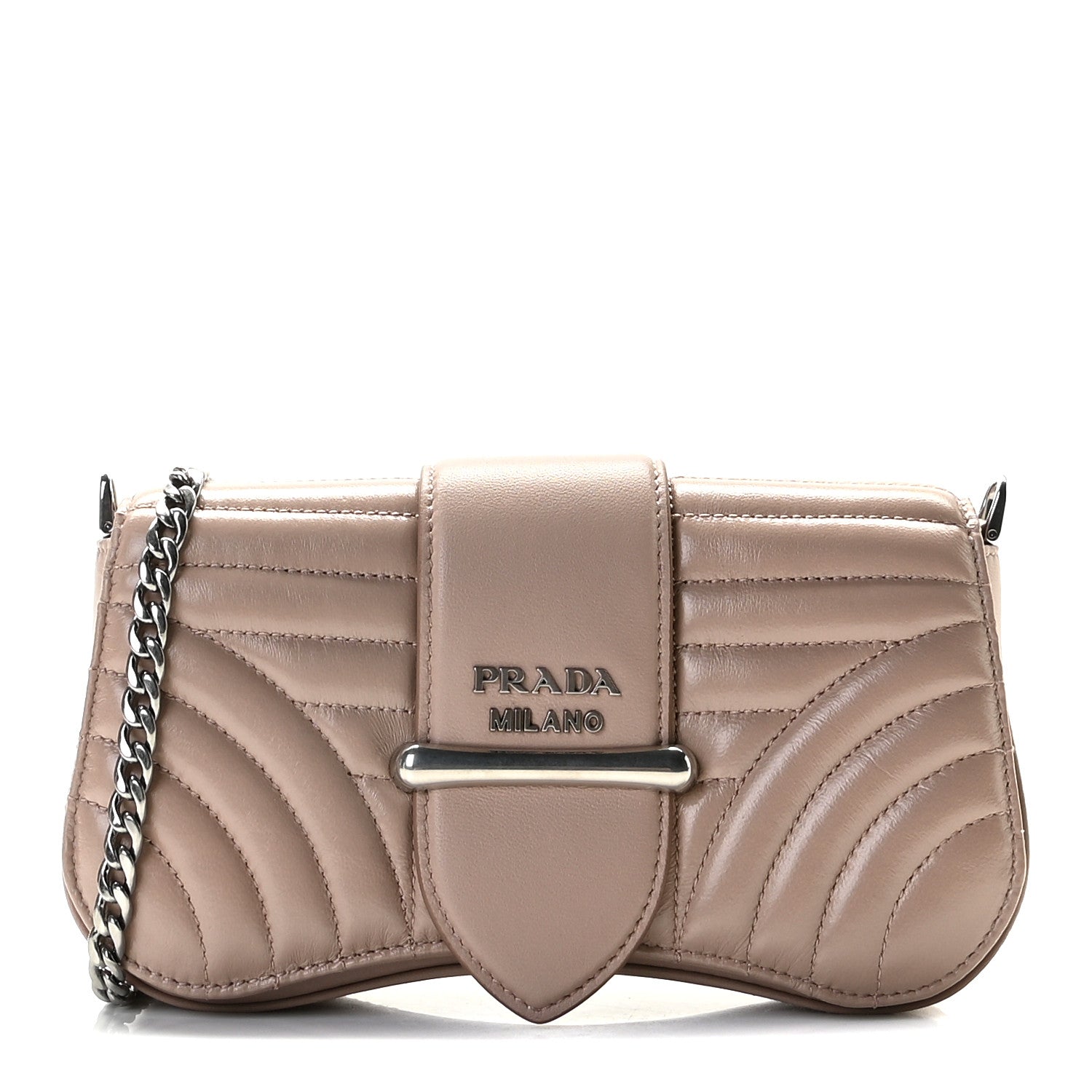 Prada Nappa Diagramme Mini Sidonie Chain Crossbody Bag Cipria 1 of 9