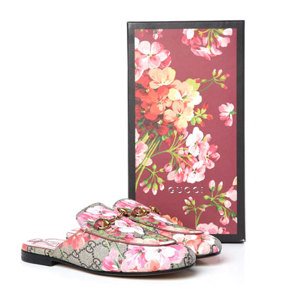 Gucci GG Supreme Monogram Blooms Womens Princetown Slippers 36 Beige Multicolor Dry Rose 13 of 13