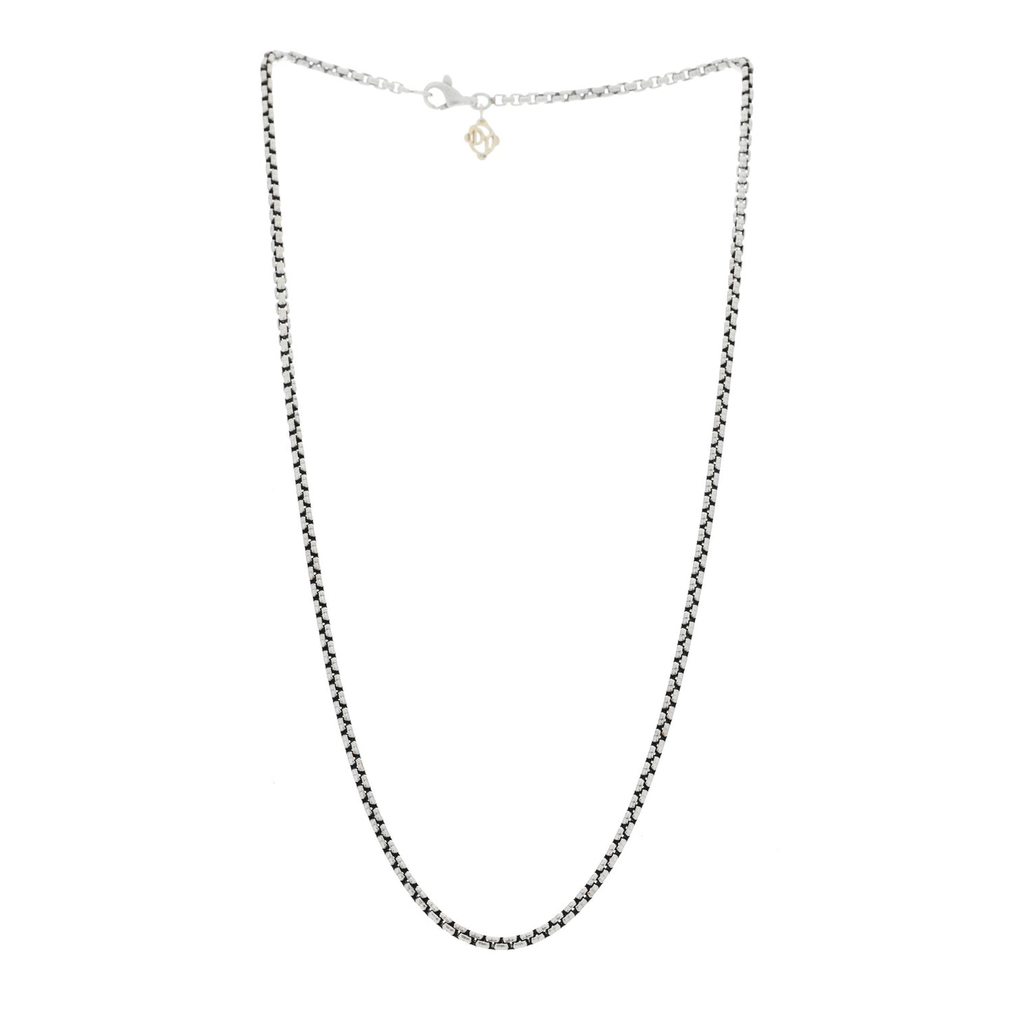 Sterling Silver 14K Yellow Gold 2.7mm Small Box Chain Necklace 16"