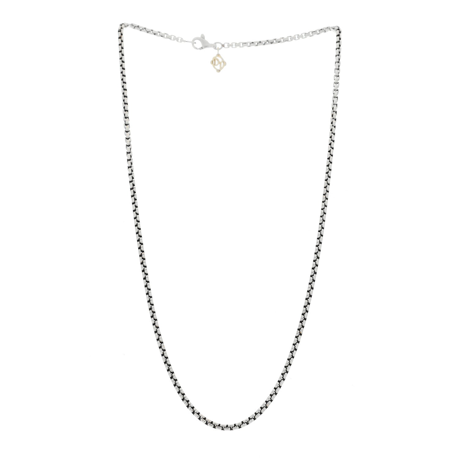David Yurman Sterling Silver 14K Yellow Gold 2.7mm Small Box Chain Necklace 16" 2 of 4