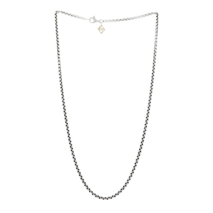David Yurman Sterling Silver 14K Yellow Gold 2.7mm Small Box Chain Necklace 16" 2 of 4
