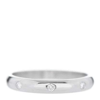 Cartier Platinum 3 Diamond 2.6mm 1895 Wedding Band Ring 46 3.75 1 of 5
