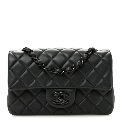 Chanel Lambskin Quilted Mini Rectangular Flap So Black 1 of 11