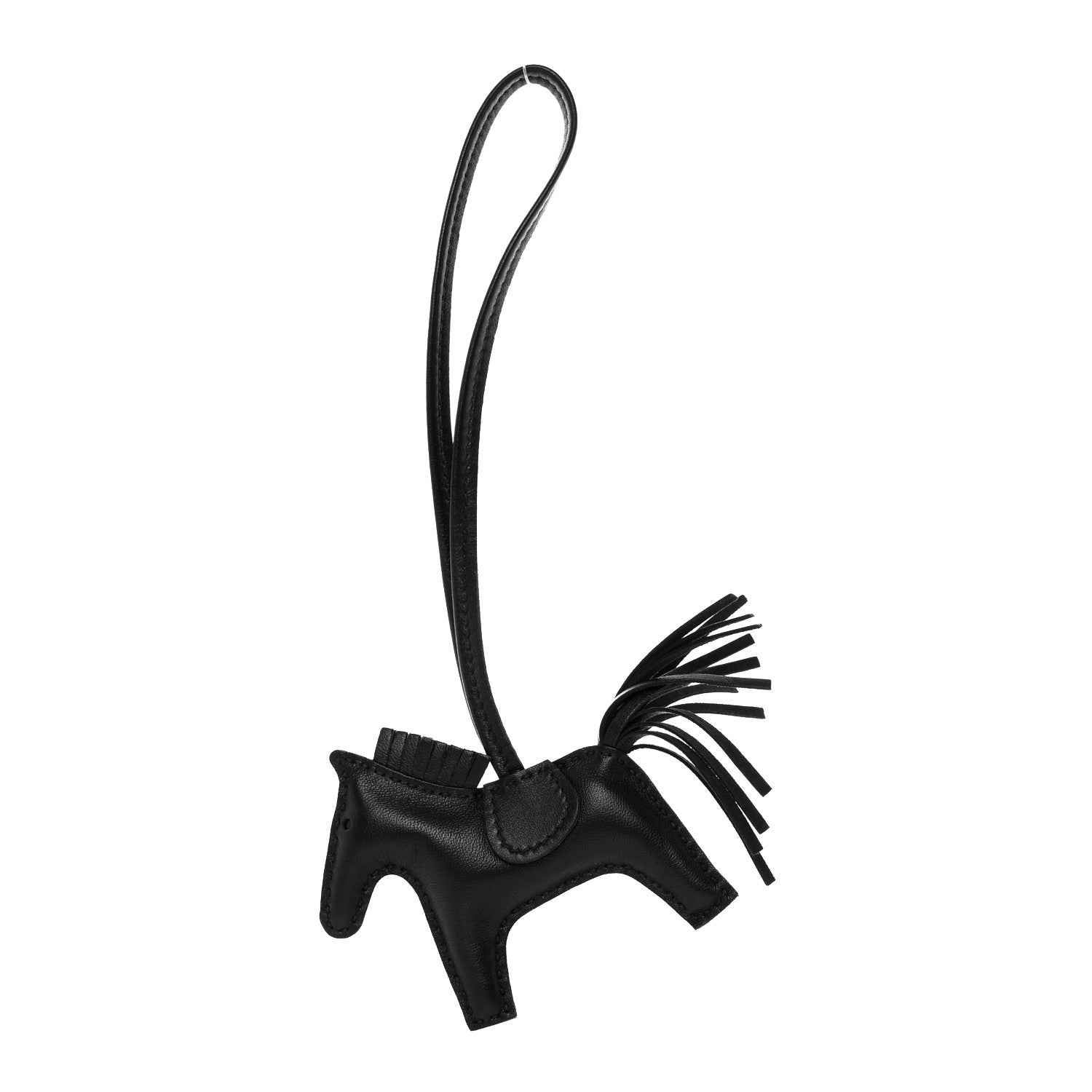 Hermes Milo Lambskin Grigri Rodeo Horse Bag Charm PM So Black 1 of 5