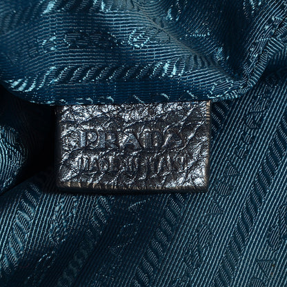 Prada Vitello Daino Satchel Denim Mordore 8 of 12