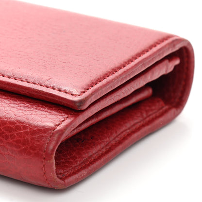 Gucci Dollar Calfskin Petite GG Marmont Wallet Chain Bag Hibiscus Red 9 of 14