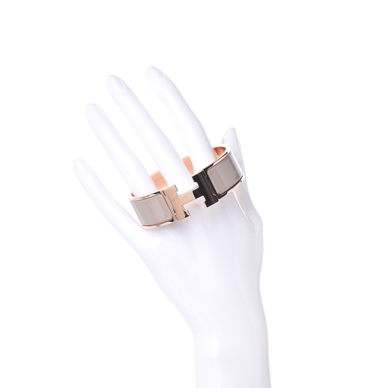 Hermes Enamel Wide Clic Clac H Bracelet GM Marron Glace 2 of 6