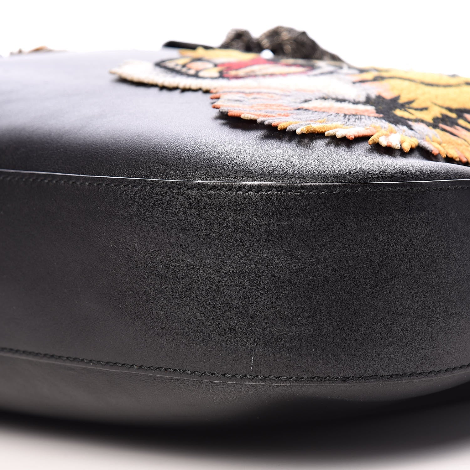Gucci Calfskin Web Tiger Embroidered Large Dionysus Hobo Black 12 of 15