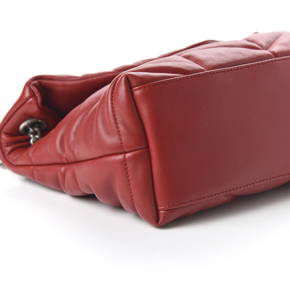 Saint Laurent Lambskin Quilted Small Loulou Puffer Monogram Chain Satchel Red 6 of 9