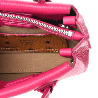 MCM Grained Calfskin X-Mini Milla Tote Beetroot Pink 5 of 8