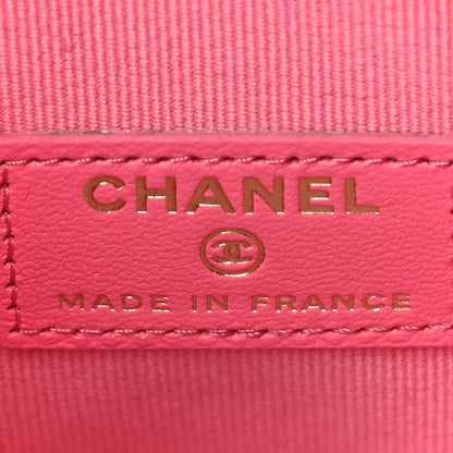 Chanel Lambskin Quilted CC In Love Heart Clutch With Chain Pink 6 of 9