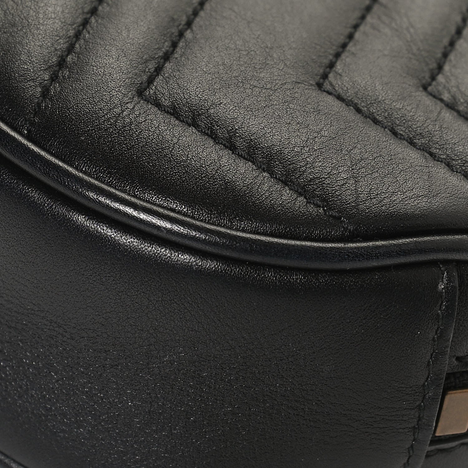 Gucci Calfskin Matelasse GG Marmont Belt Bag 95 38 Black 12 of 13