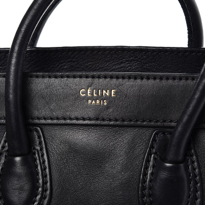 Celine Smooth Calfskin Nano Luggage Black 7 of 12