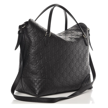 Gucci Guccissima Medium Bree Foldover Tote Black 4 of 8