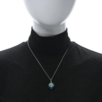 Tiffany Sterling Silver Enamel Gift Box Charm Necklace Blue 2 of 5